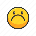 disappointed, emoji, emoticon, expression, face, feeling