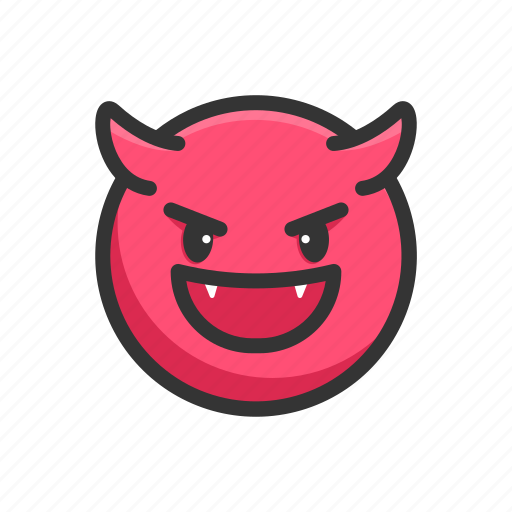 Emoji, emoticon, emotion, evil laugh, expression, face, fill icon - Download on Iconfinder