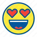 emoji, emoticon, face, heart, love