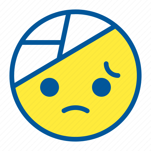 Bandage, emoji, emoticon, face, sick icon - Download on Iconfinder