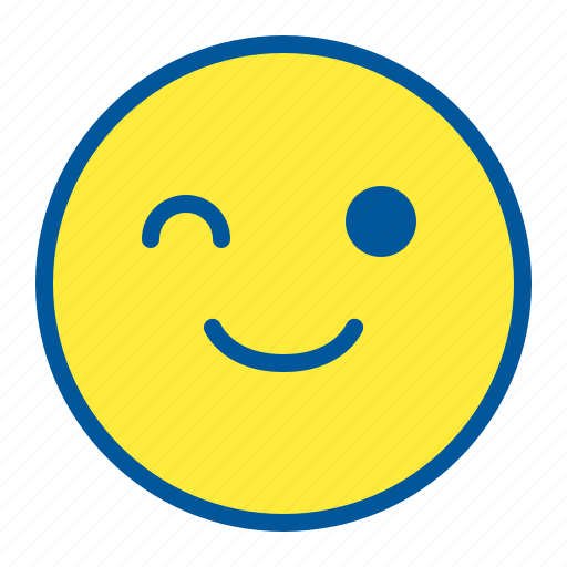 Blink, emoji, emoticon, face, smile icon - Download on Iconfinder