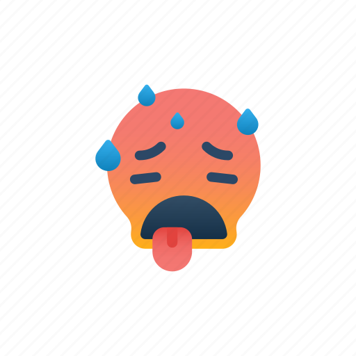 Hot, emoji, expression, feeling, emotional, heat, summer icon - Download on Iconfinder