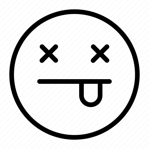 Dead, die, emoji, emoticon, face icon - Download on Iconfinder
