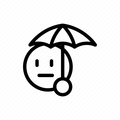 Rain, emoji, expression, feeling, emotional, raindrop, umbrella icon - Download on Iconfinder