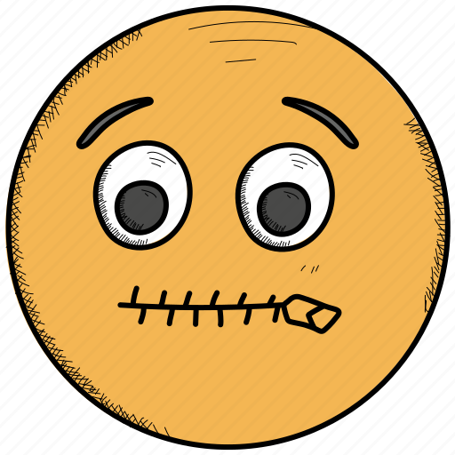 Emoticons, lips, mouth, sealed, smiley, zipped icon - Download on Iconfinder