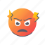 angry, face, mad, emoji, emoticon, expression, feeling 