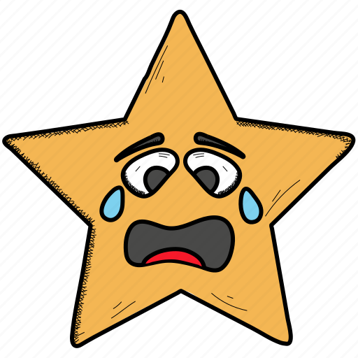 Baffled, crying, emoji, emoticon, smiley, star, weeping icon - Download on Iconfinder
