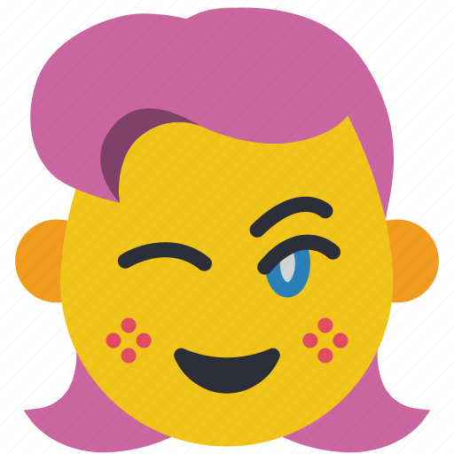 Emojis, flirt, girl, love, wink icon - Download on Iconfinder