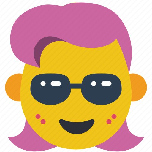 Cool, emojis, girl, glasses, shades, smiley, sun icon - Download on Iconfinder
