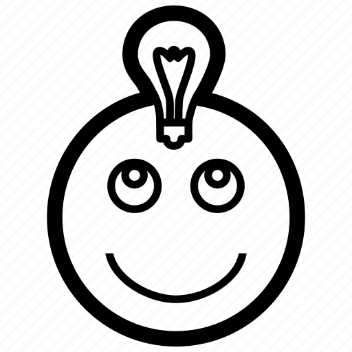 Emoji, emoticon, emotion, happy, idea, smile icon - Download on Iconfinder