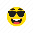 happy, cool, sunglasses, emoji, emoticon