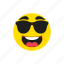 happy, cool, sunglasses, emoji, emoticon 