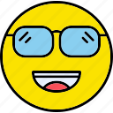 sunglasses, emojis, emoji, cool, emoticon, emotion, expression, face, smiley