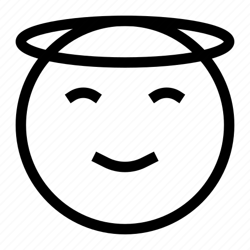 Angel, emoji, emoticon, face, expression icon - Download on Iconfinder