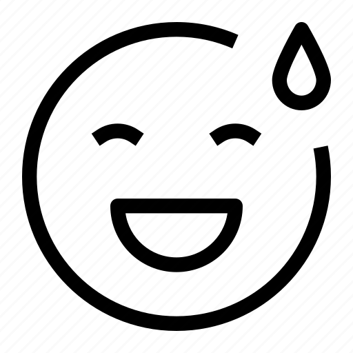 Grin sweat, grin, emoji, emoticon, face, expression icon - Download on Iconfinder