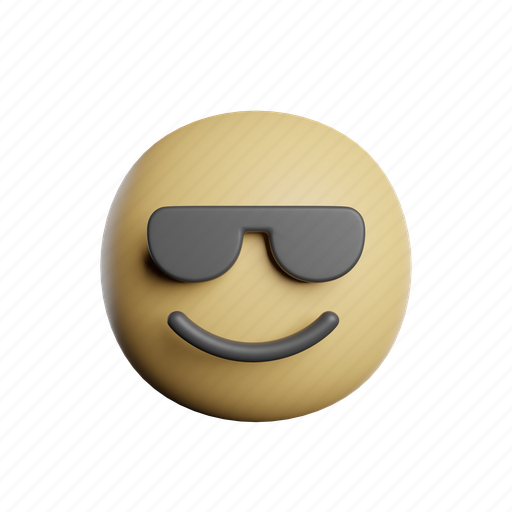 Emoticon, handsome, emoji, face, emotion, smiley, expression 3D illustration - Download on Iconfinder