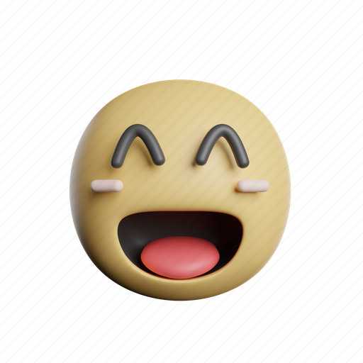 Emoticon, laugh, emoji, face, emotion, smiley, expression 3D illustration - Download on Iconfinder