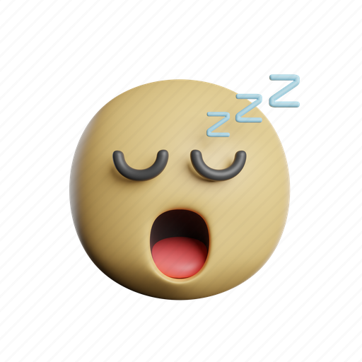 Emoticon, sleep, emoji, face, emotion, smiley, expression 3D illustration - Download on Iconfinder