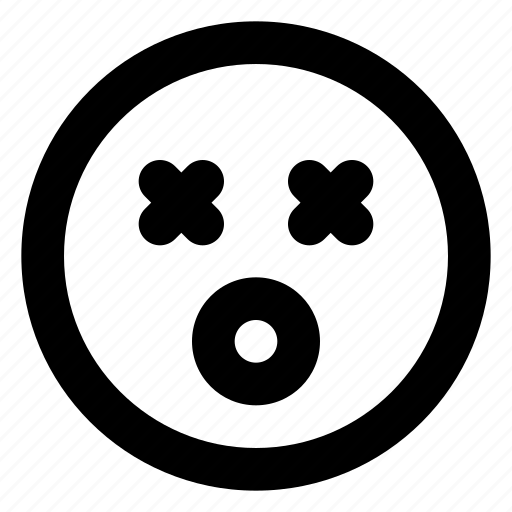 Dizzy, dead, emoji, emoticon, emotion, expression, face icon - Download on Iconfinder