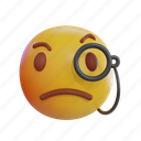 monocle, emoticon, emotion, face, emoji, facial, character, expression, yellow