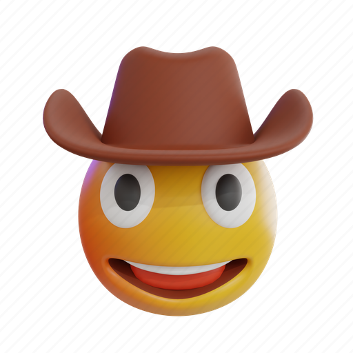 Cowboy, emoji, emoticon, face, smile, cartoon, yellow icon - Download ...