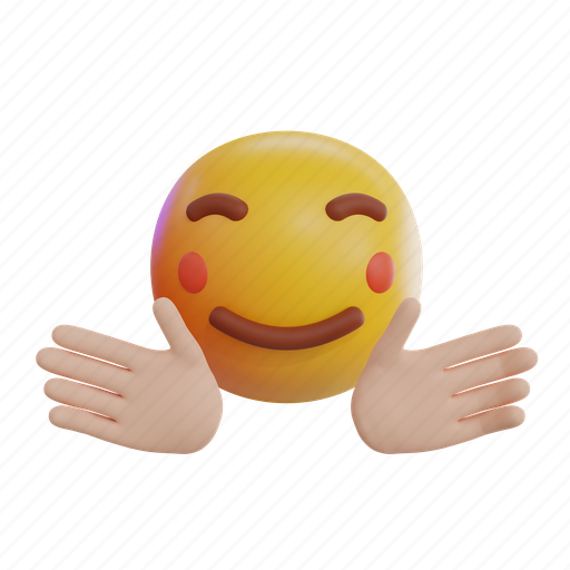 Smiling, with, open, hand, emoji, emoticon, smile icon - Download on Iconfinder
