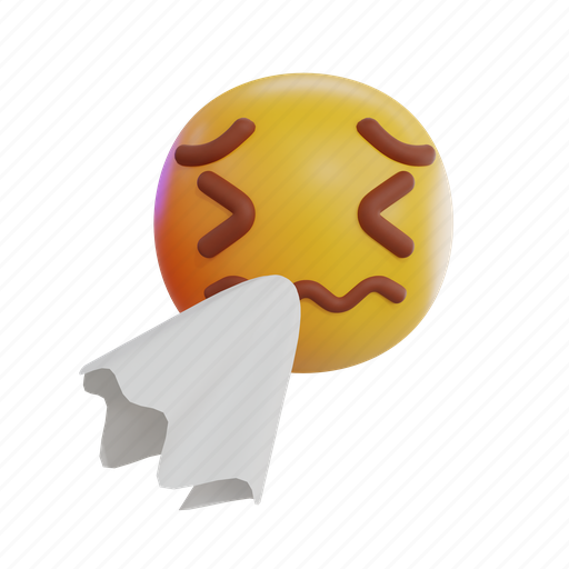Sneezing, with, tissue, sick, emoticon, flu, emoji icon - Download on Iconfinder