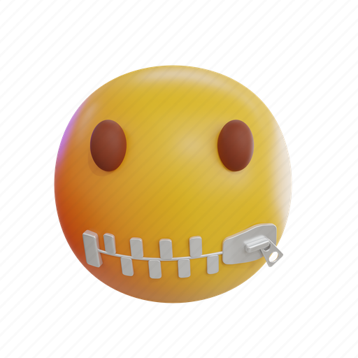 Zipper, mouth, emoticon, emoji, face, yellow, emotion icon - Download on Iconfinder