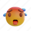 hot, emoji, emoticon, sign, heat, yellow, red, expression, face 