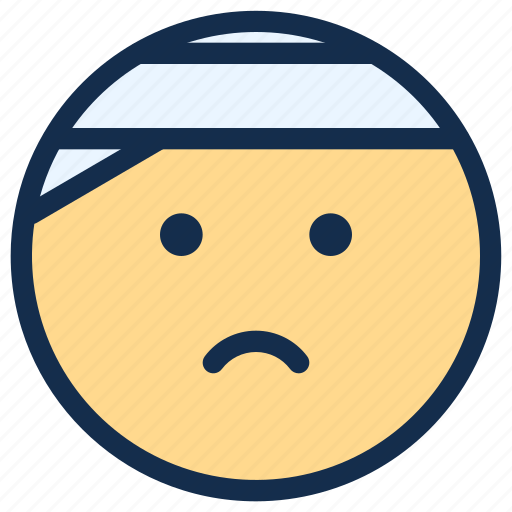 Bandage, emoji, emoticon, emotion, injury, pain icon - Download on Iconfinder