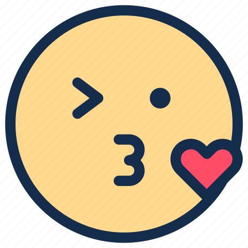 Emoji, emoticon, emotion, kiss, love, wink icon - Download on Iconfinder
