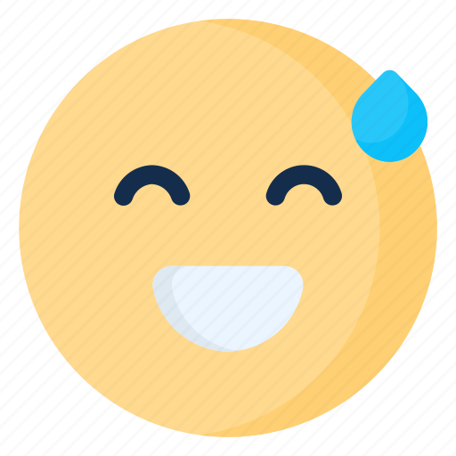 Emoji, emoticon, emotion, happy, smile, sweat icon - Download on Iconfinder