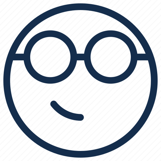 Emoji, emoticon, emotion, geek, glasses, nerd, smirk icon - Download on Iconfinder