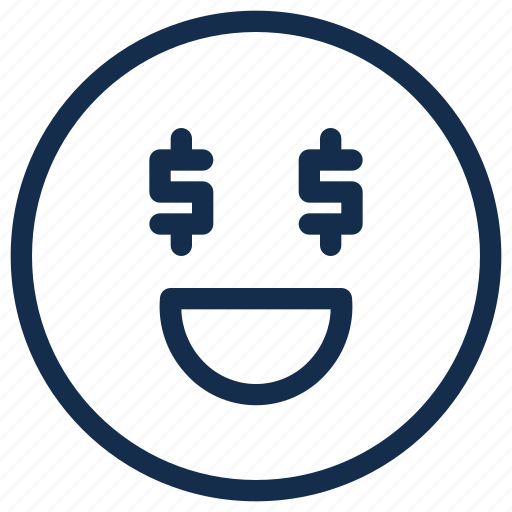 Dollar, emoji, emoticon, emotion, happy, money, smile icon - Download on Iconfinder