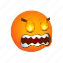 angry, blazing, emoticon, eyes, furious