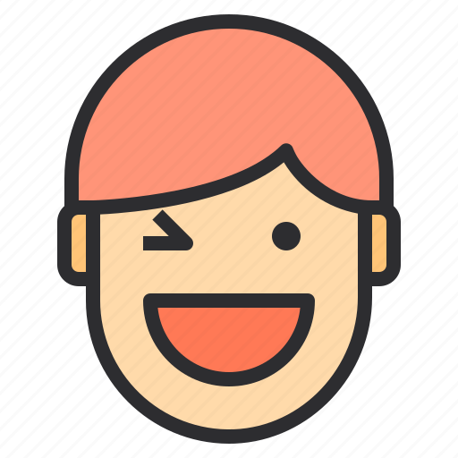 Avatar, emotion, face, man, profile, winking icon - Download on Iconfinder