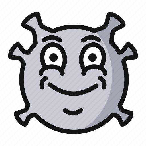 Satisfied, virus, emoji, smiley face, emoticon, smile, emotion icon - Download on Iconfinder