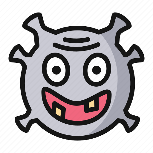 Laugh, virus, emoji, smiley face, emoticon, covid, face icon - Download on Iconfinder