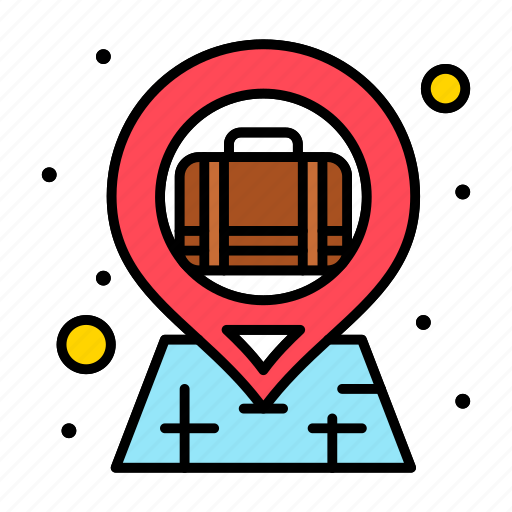 Bag, briefcase, case, in, map, pin icon - Download on Iconfinder