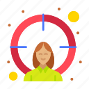 employee, female, goal, target