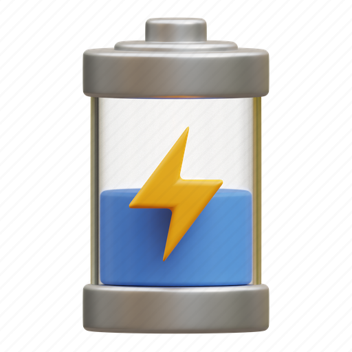 Battery, level, half, charge, charging, energy, power 3D illustration - Download on Iconfinder