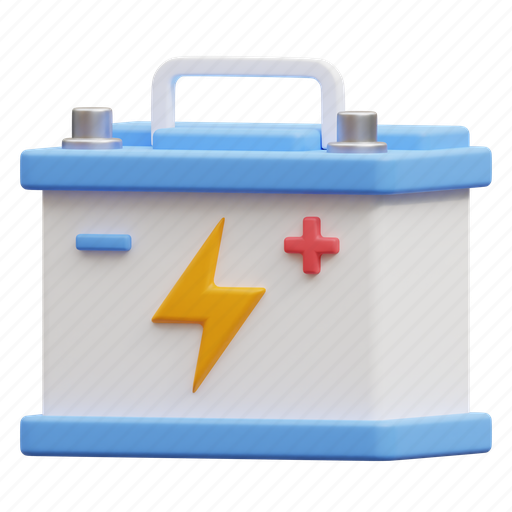 Accumulator, battery, electricity, car, vehicle, energy, power 3D illustration - Download on Iconfinder