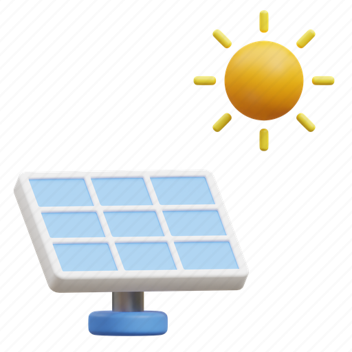 Solar, sun, panel, ecology, environment, energy, power 3D illustration - Download on Iconfinder