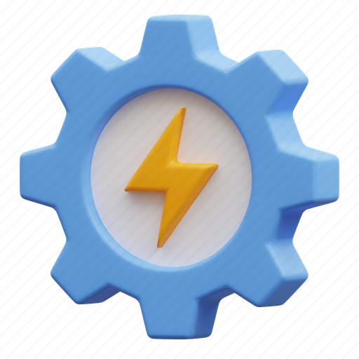 Power, setting, gear, cog, cogwheel, management, energy 3D illustration - Download on Iconfinder