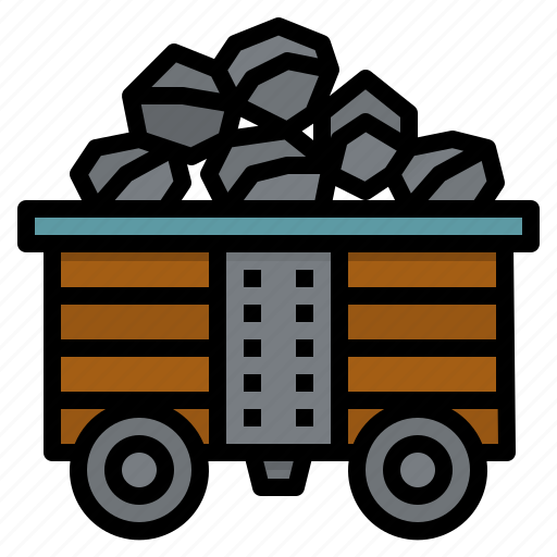 Coal, combustible, ecology, environment, wagon icon - Download on Iconfinder
