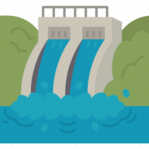 Hydroelectric, dam, water, renewable, power icon - Download on Iconfinder