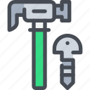 civil, construction, hammer, tool