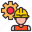 engineer, construction, industry, gear, technology 