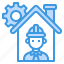 architecture, construction, engineer, gear, house 