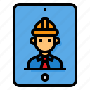 construction, engineer, smartphone, tablet, technology